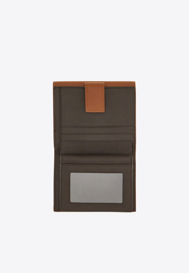 Ferragamo Gancini Grained Leather Compact Wallet Cognac 220961 PORTAFOGLIO 785779 NEW COGNAC