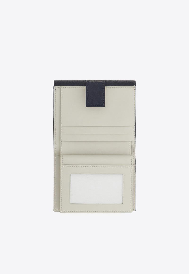 Ferragamo Gancini Grained Leather Compact Wallet Navy 220961 PORTAFOGLIO 785780 NEW NAVY DKB