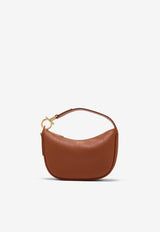 Ferragamo XS Grained Leather Hobo Bag Brown 220965 TOP HANDLE 785985 MOCHA BISQUE