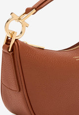 Ferragamo XS Grained Leather Hobo Bag Brown 220965 TOP HANDLE 785985 MOCHA BISQUE