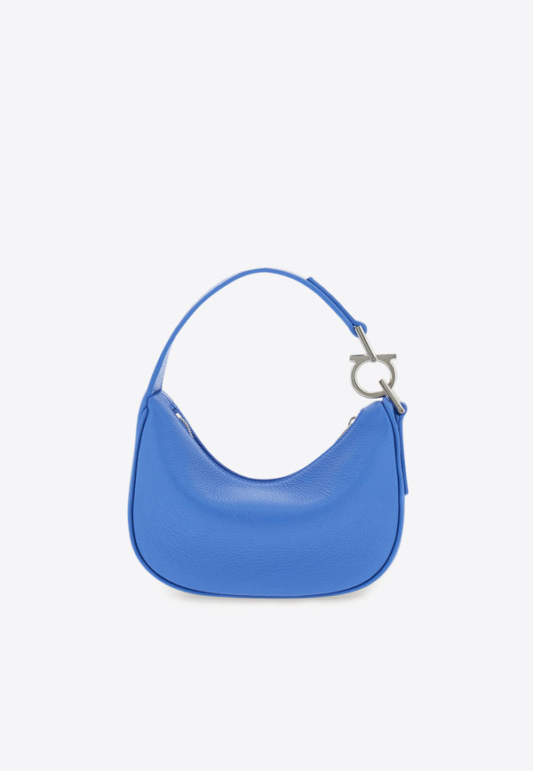 Ferragamo XS Grained Leather Hobo Bag Blue 220965 TOP HANDLE 785986 BLUE BONNET