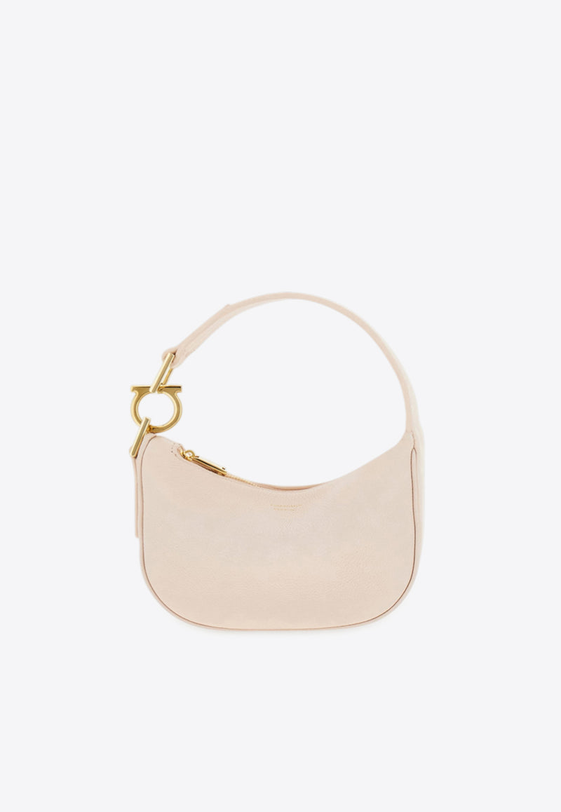 Ferragamo XS Grained Leather Hobo Bag Pink 220965 TOP HANDLE 785988 CREAM TAN