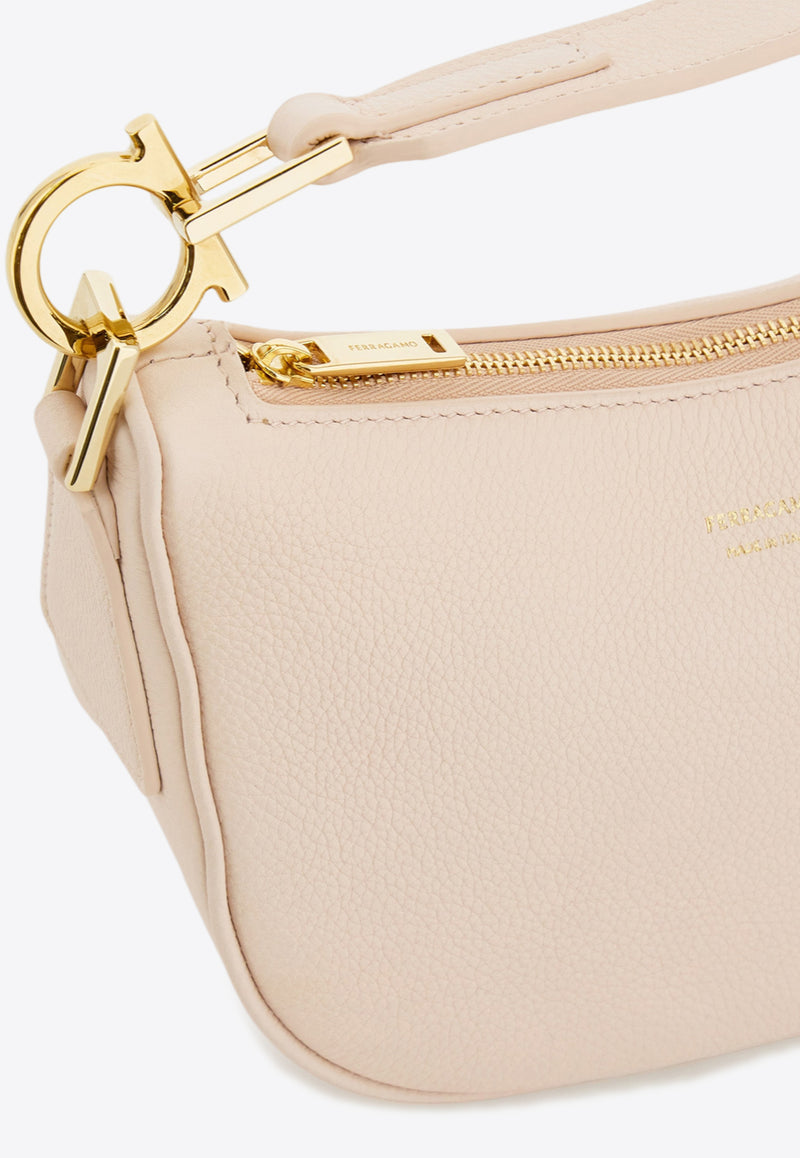 Ferragamo XS Grained Leather Hobo Bag Pink 220965 TOP HANDLE 785988 CREAM TAN