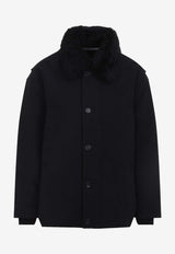 Shearling Collar Nylon Jacket
