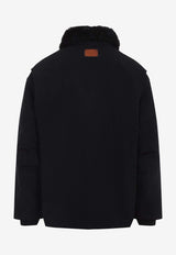 Shearling Collar Nylon Jacket