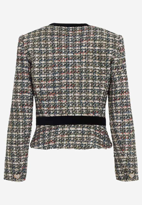 Velvet-Trimmed Tweed Jacket