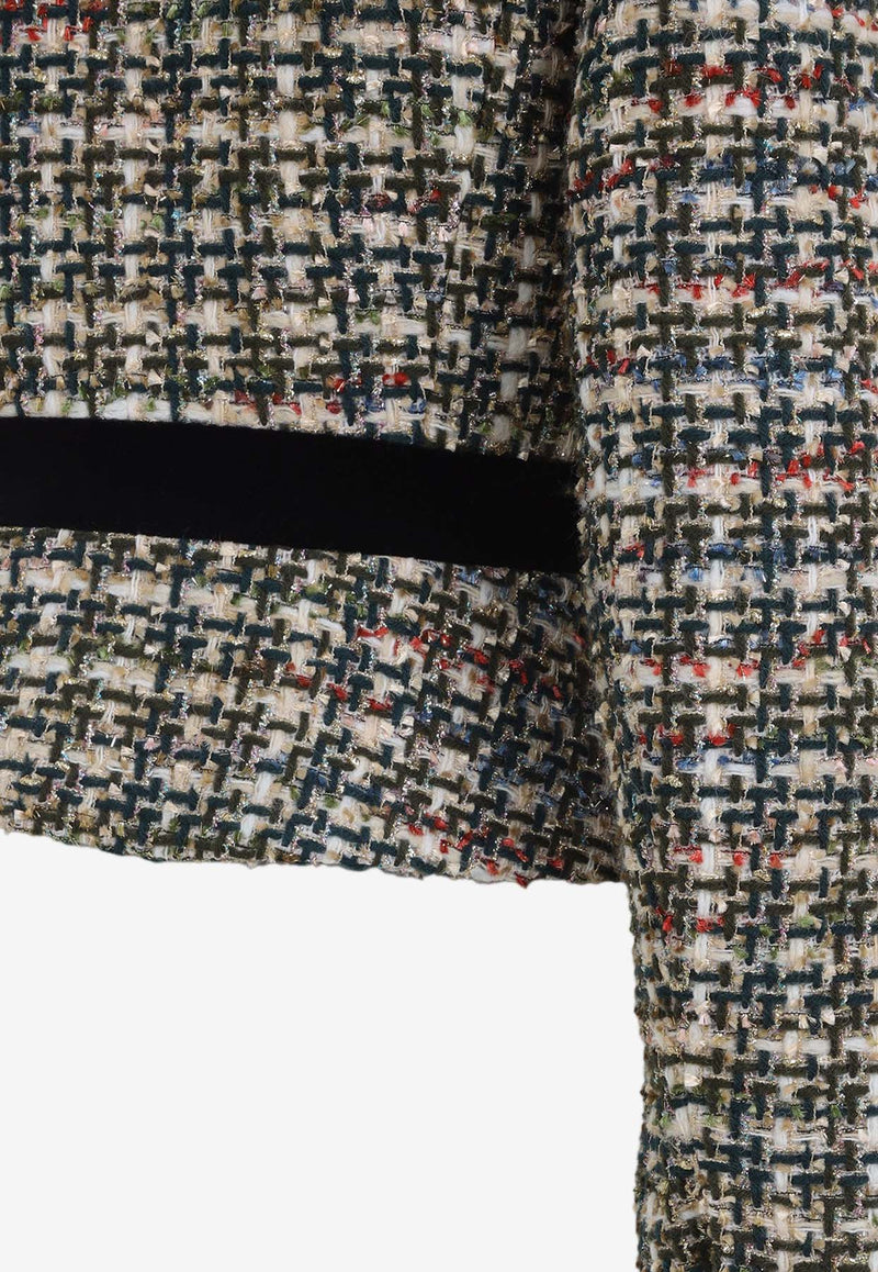 Velvet-Trimmed Tweed Jacket