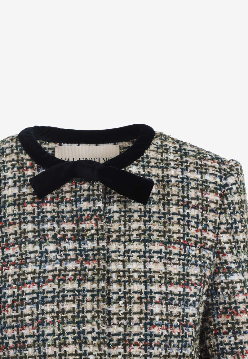 Velvet-Trimmed Tweed Jacket