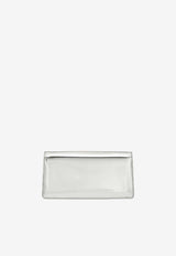 Ferragamo Mini Double Gancini Metallic Clutch Silver 221049 MINI BAG 790313 ARGENTO