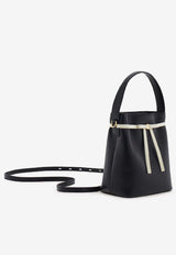 Ferragamo Mini Bow Leather Bucket Bag Black 221081 BUCKET 790187 NERO