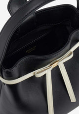 Ferragamo Mini Bow Leather Bucket Bag Black 221081 BUCKET 790187 NERO