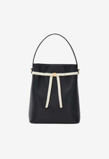 Ferragamo Mini Bow Leather Bucket Bag Black 221081 BUCKET 790187 NERO