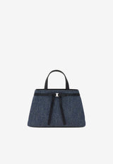 Ferragamo Mini Ribbon Denim Top Handle Bag Denim 221103 TOP HANDLE 790325 DENIM/WHITE