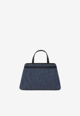 Ferragamo Mini Ribbon Denim Top Handle Bag Denim 221103 TOP HANDLE 790325 DENIM/WHITE