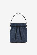 Ferragamo Mini Bow Denim Bucket Bag Denim 221104 BUCKET 790320 DENIM/WHITE