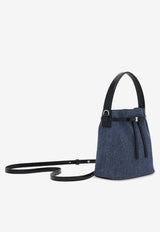 Ferragamo Mini Bow Denim Bucket Bag Denim 221104 BUCKET 790320 DENIM/WHITE