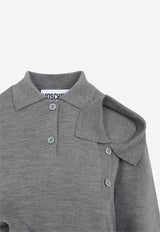 Long-Sleeved Wool Polo