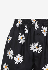 Floral Print Silk Shorts