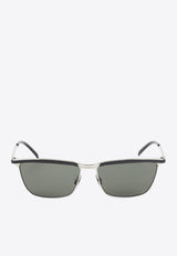 Square Metallic Sunglasses with Logo