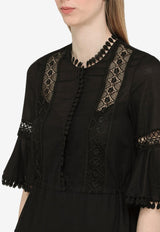 Charo Ruiz Agatha Lace-Trimmed Mini Dress Black 221609CO/M_CHARU-BLK