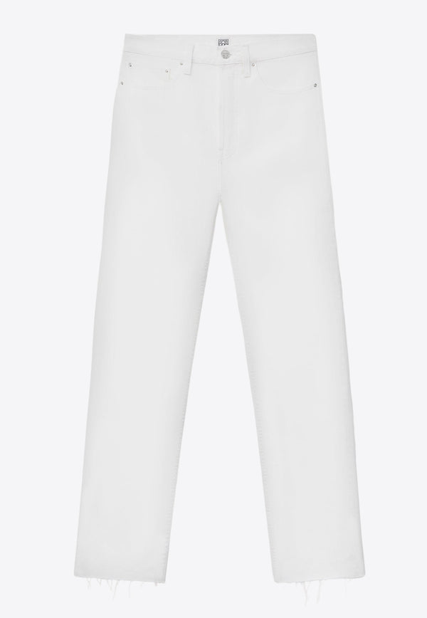 Toteme Straight-Leg Cropped Jeans 222-235-74830WHITE