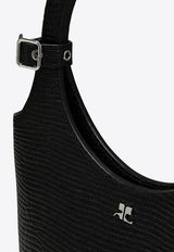 Courrèges Holy Tejus Lizard-Effect Leather Shoulder Bag Black 224GSA102CR0058/O_COURR-9999