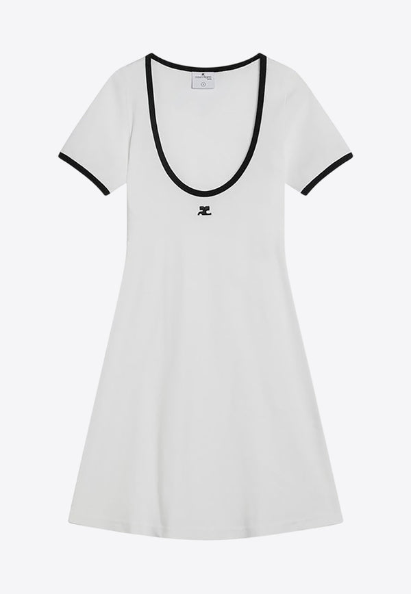 Courrèges Logo Patch Mini Dress White 225JR0600JS0203/Q_COURR-0098