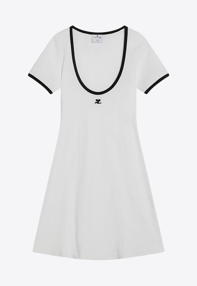 Courrèges Logo Patch Mini Dress White 225JR0600JS0203/Q_COURR-0098