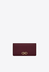 Ferragamo Gancini Continental Wallet in Hammered Leather Plum 22D779 153 789851 PLUM