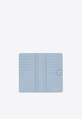 Ferragamo Gancini Continental Wallet in Hammered Leather Light Blue 22D779 153 789852 WASHED DENIM