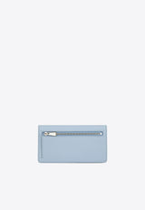 Ferragamo Gancini Continental Wallet in Hammered Leather Light Blue 22D779 153 789852 WASHED DENIM
