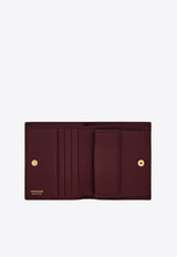 Ferragamo Gancini Compact Wallet in Hammered Leather Plum 22D780 154 789858 PLUM