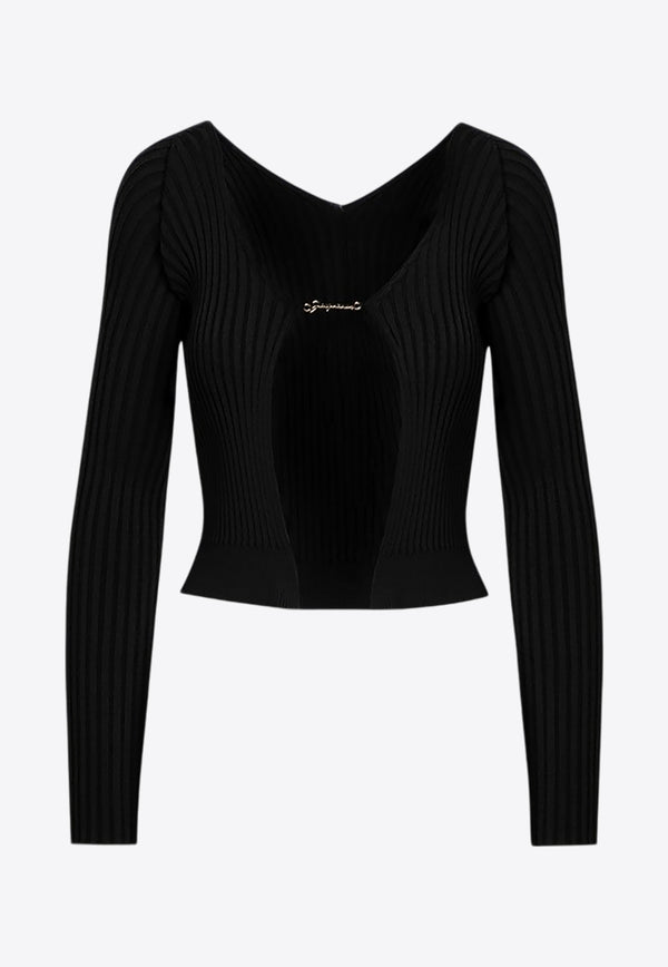 Jacquemus La Maille Pralù Long-Sleeved Cardigan Black 22H223KN5002190/P_JACQM-990