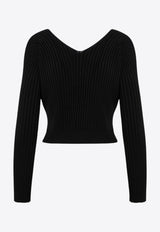 Jacquemus La Maille Pralù Long-Sleeved Cardigan Black 22H223KN5002190/P_JACQM-990