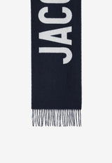 Jacquemus Logo Wool Fringed Scarf Blue 22HACU0043AOT4001/R_JACQM-380