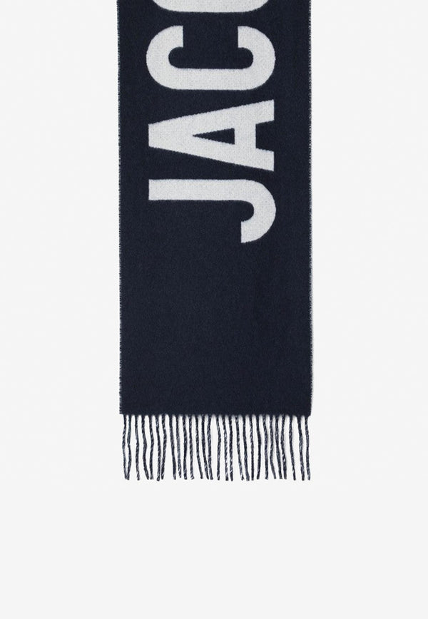 Jacquemus Logo Wool Fringed Scarf Blue 22HACU0043AOT4001/R_JACQM-380
