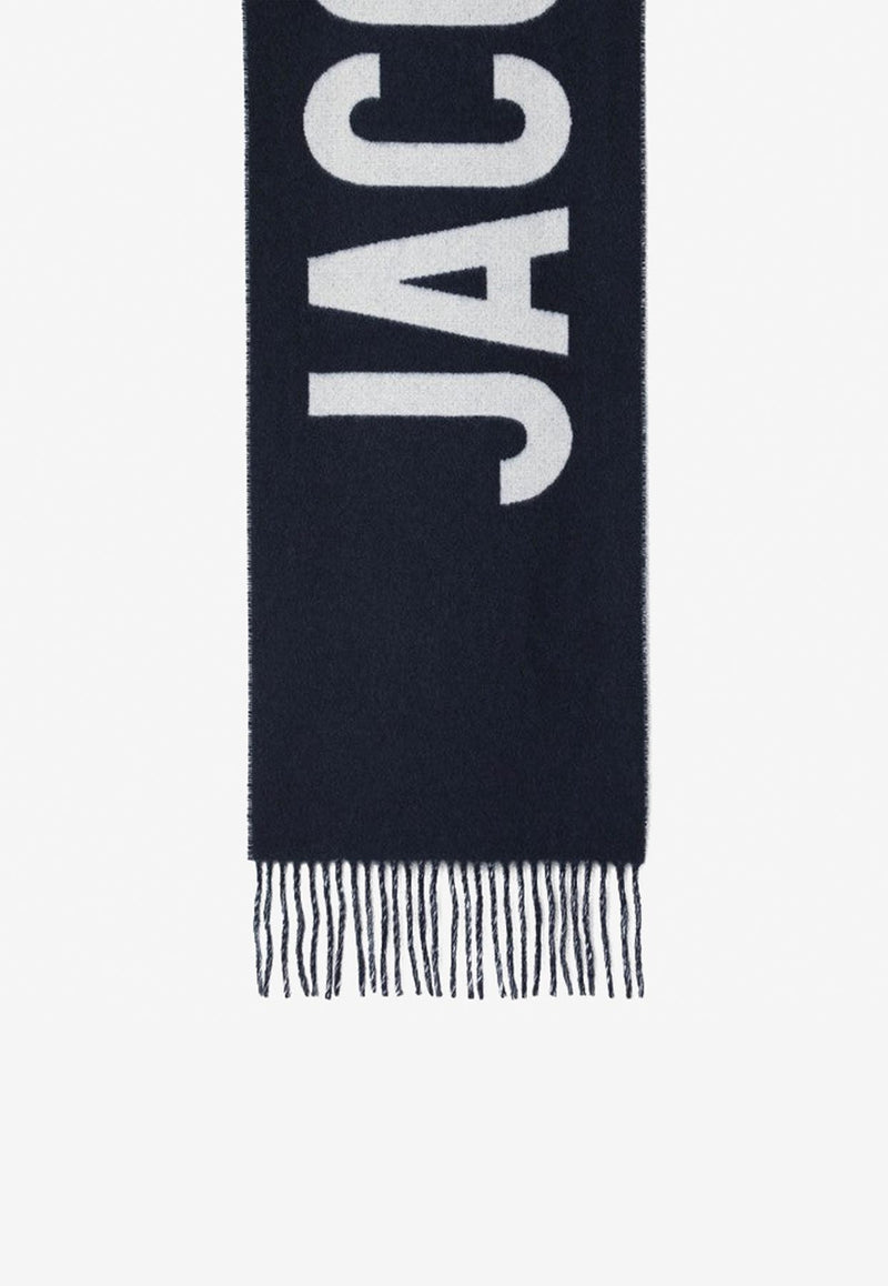 Jacquemus Logo Wool Fringed Scarf Blue 22HACU0043AOT4001/R_JACQM-380