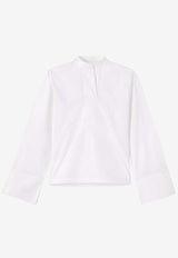 DESTREE Band-Collar Long Sleeved Shirt White 22S4PAA01001WHITE