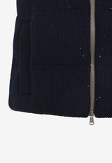 Ribbed Knit Down Vest