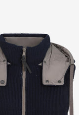 Ribbed Knit Down Vest