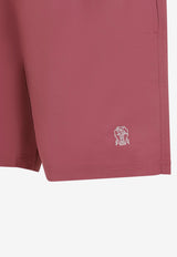 Logo Print Nylon Swim Shorts