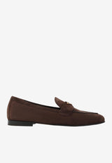 Triangle Logo Suede Loafers
