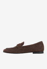 Triangle Logo Suede Loafers