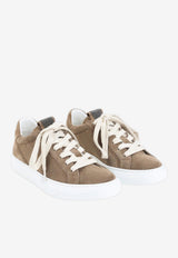 Monili Embellished Suede Leather Sneakers