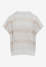 Striped Open Knit Top
