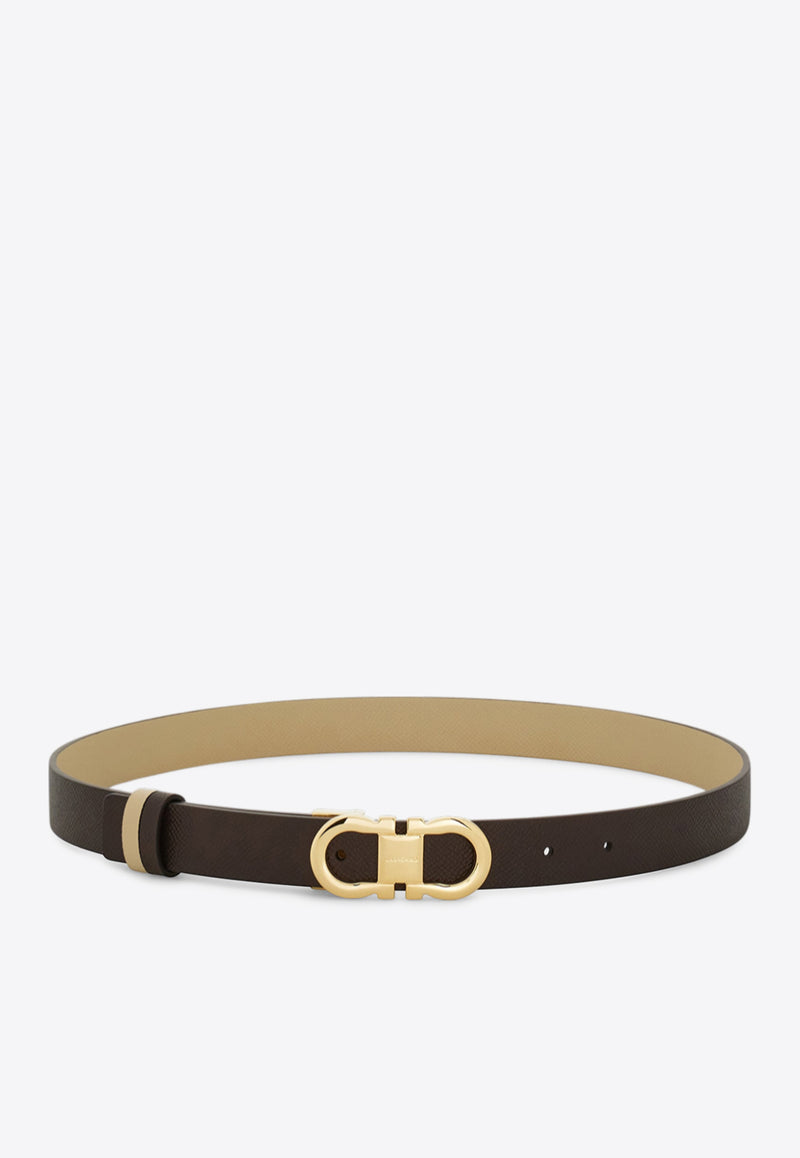 Ferragamo Gancini Reversible Leather Belt Brown 230294 DONNA H 25 780408 T MORO