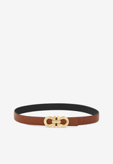 Salvatore Ferragamo Gancini Reversible Grained Leather Belt Cognac 230329 DONNA H 25 775597 NEW COGNAC