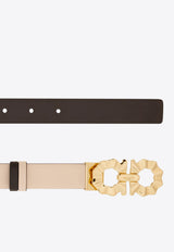 Ferragamo Gancini-Shaped Buckle Reversible Leather Belt Pink 230424 DONNA H25 786331 BALLET