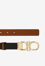 Ferragamo Reversible and Adjustable Gancini Belt Black 230458 DONNA H25 790123 NERO