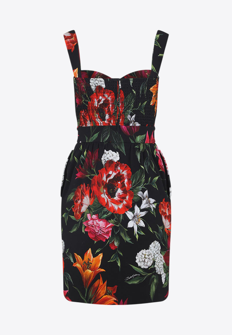 Floral Print Sleeveless Midi Dress